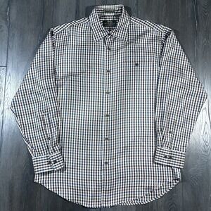 Orvis Shirt Mens L Signature Collection Silk Wool Gun Club Check Plaid Fishing